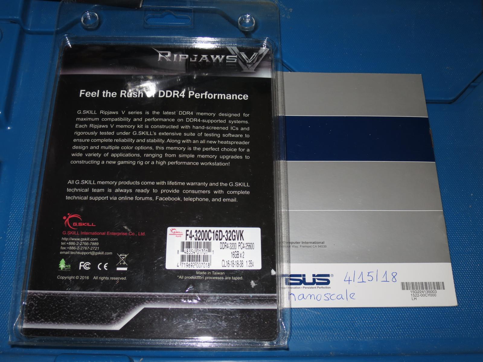 For sale New 32GB (2x16GB) G.skill DDR4 3200MHz